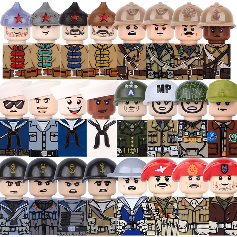 Lego Minifigure Holder - Kids Toy WW2 Military Army Action