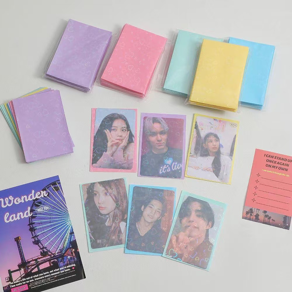 50pcs Laser Heart Card 61x91mm - Card Penny Sleeve ulasan dan harga