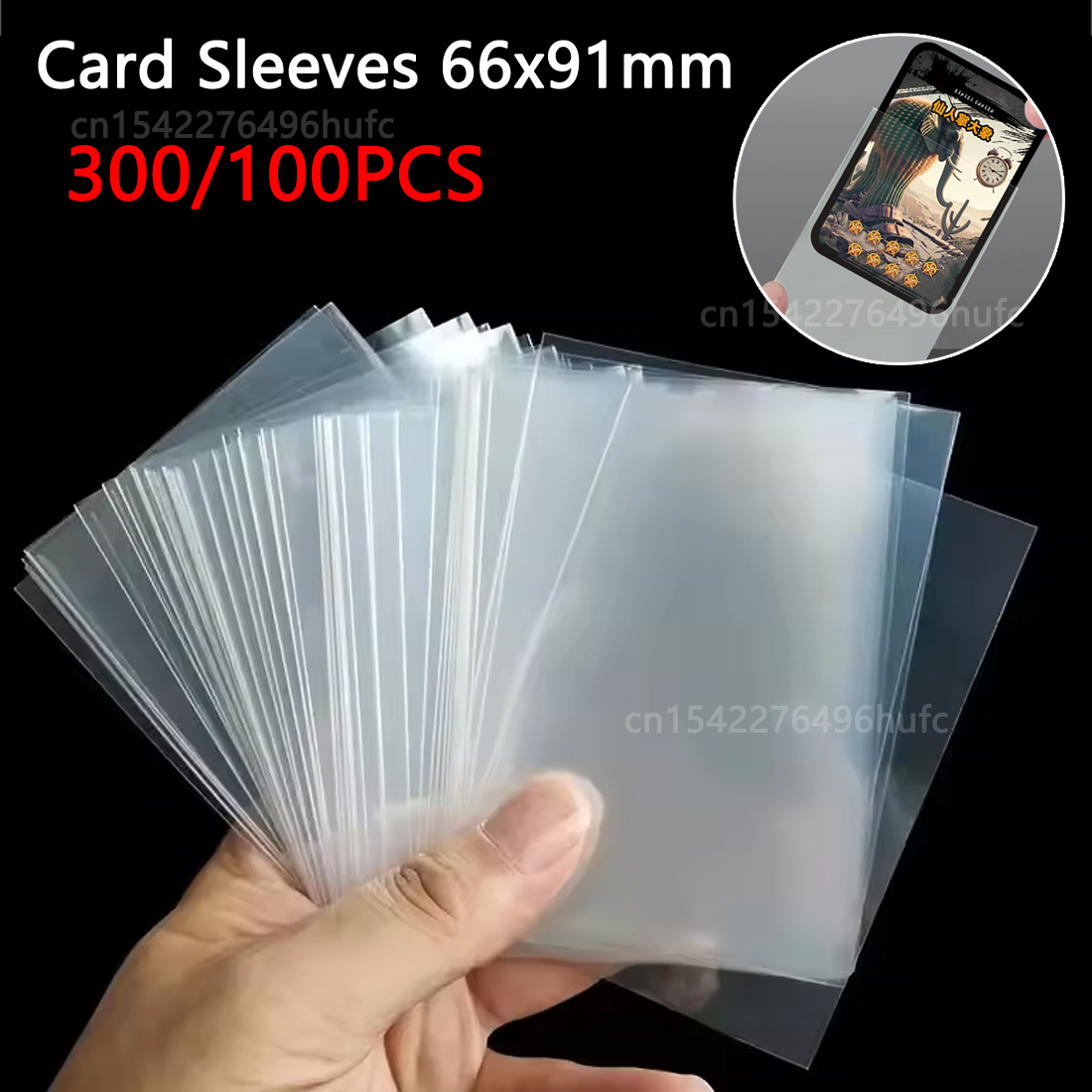 300/100Pcs 66*91mm Card Sleeve - Card Penny Sleeve ulasan dan harga