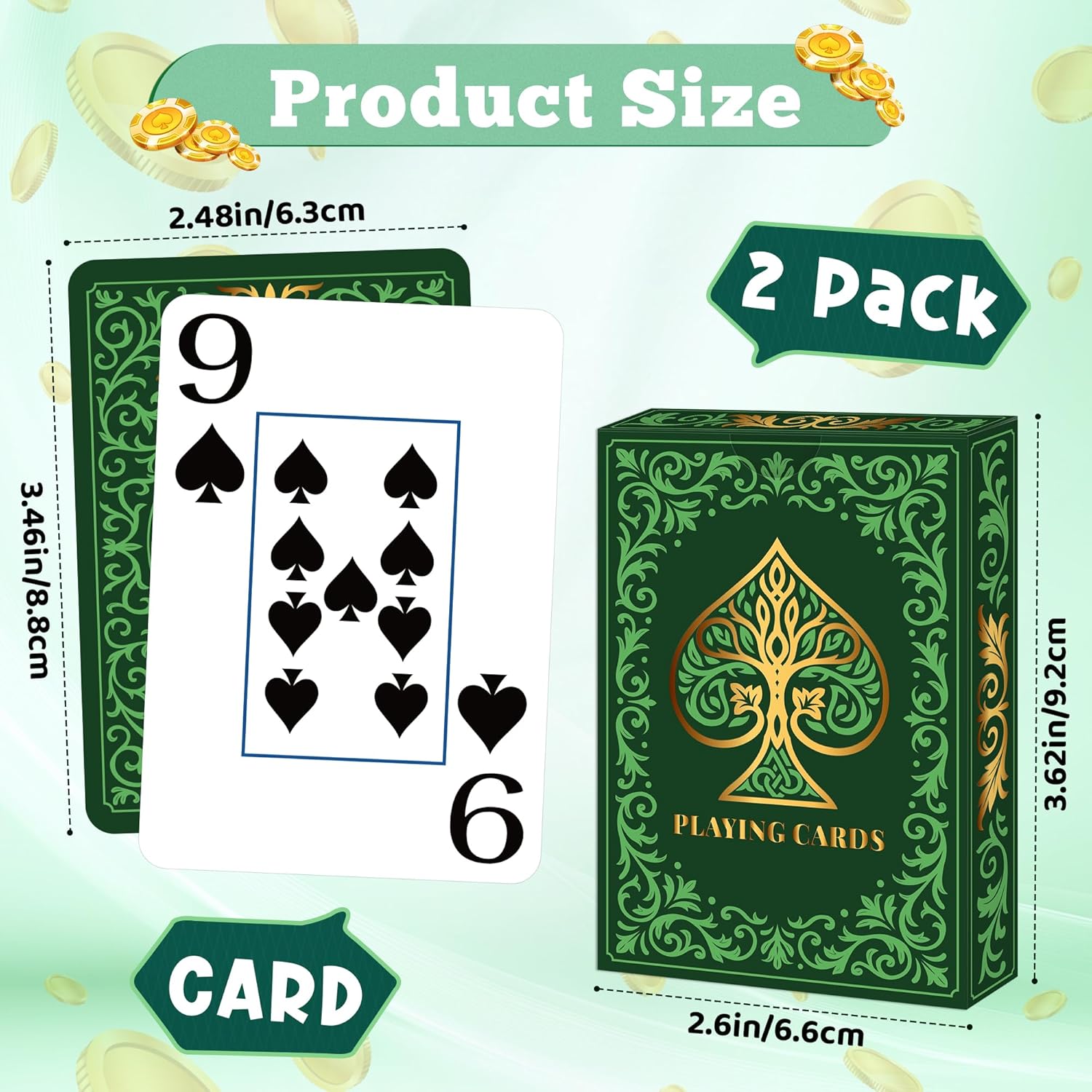 2 Pack Playing Cards | Large P - Graded Card Display ulasan dan harga