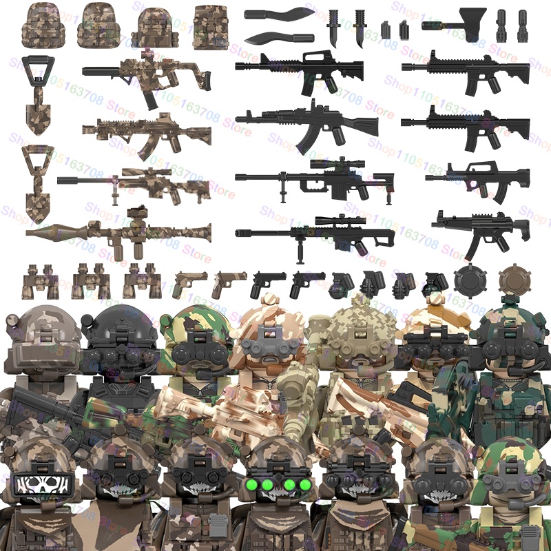 MOC Military Soldiers Action F - Lego Minifigure Holder ulasan dan harga