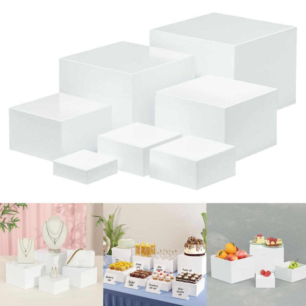 7 Pieces Acrylic Cube Display  - Display Risers Set ulasan dan harga